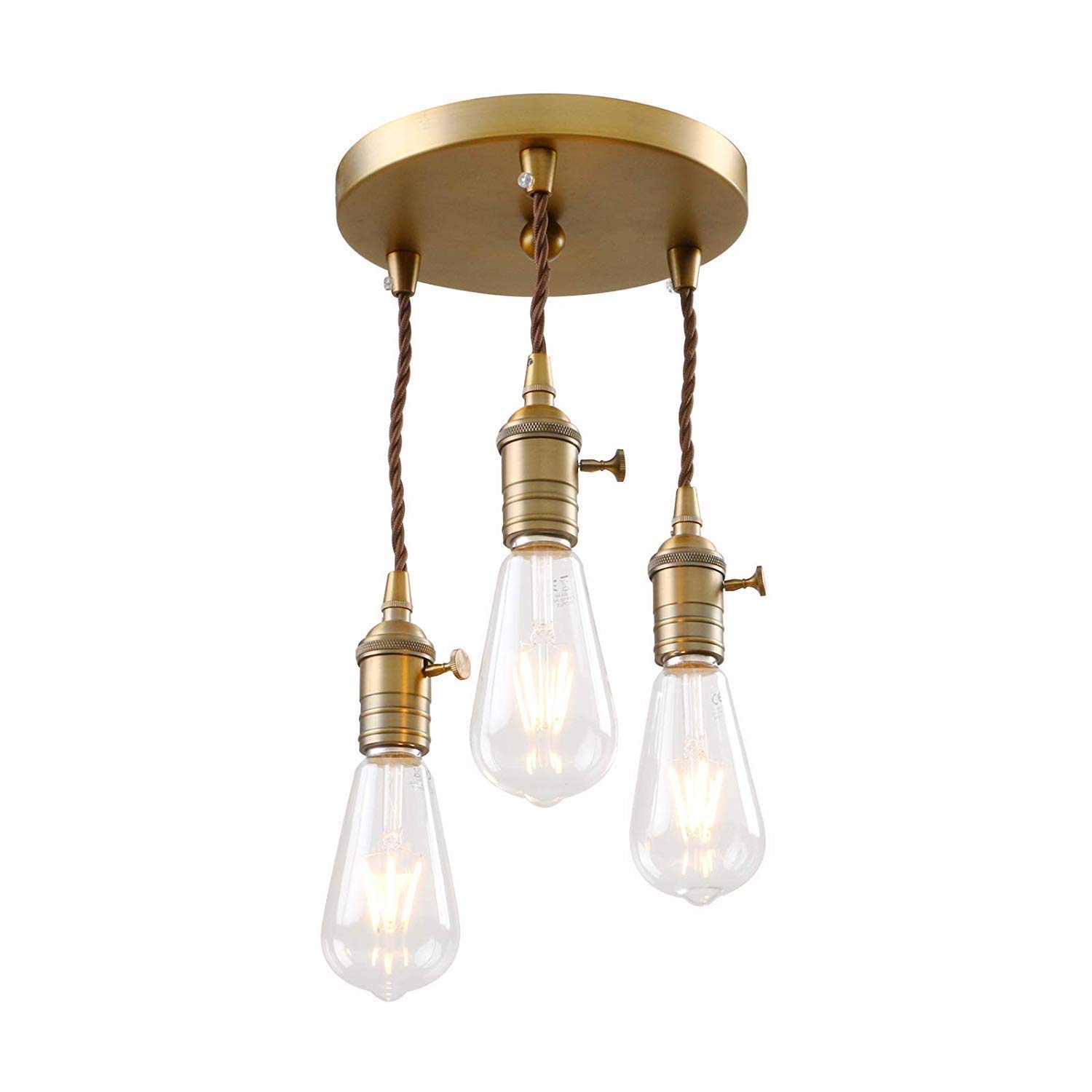 Plafonniers rétro industriels dorés haut de gamme, luminaires de prestige E27