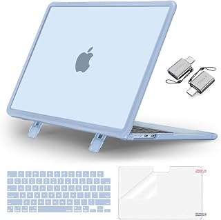 MOSISO Compatible with MacBook Air 13 inch Case M5 M4 M3 M2, Sky Blue
