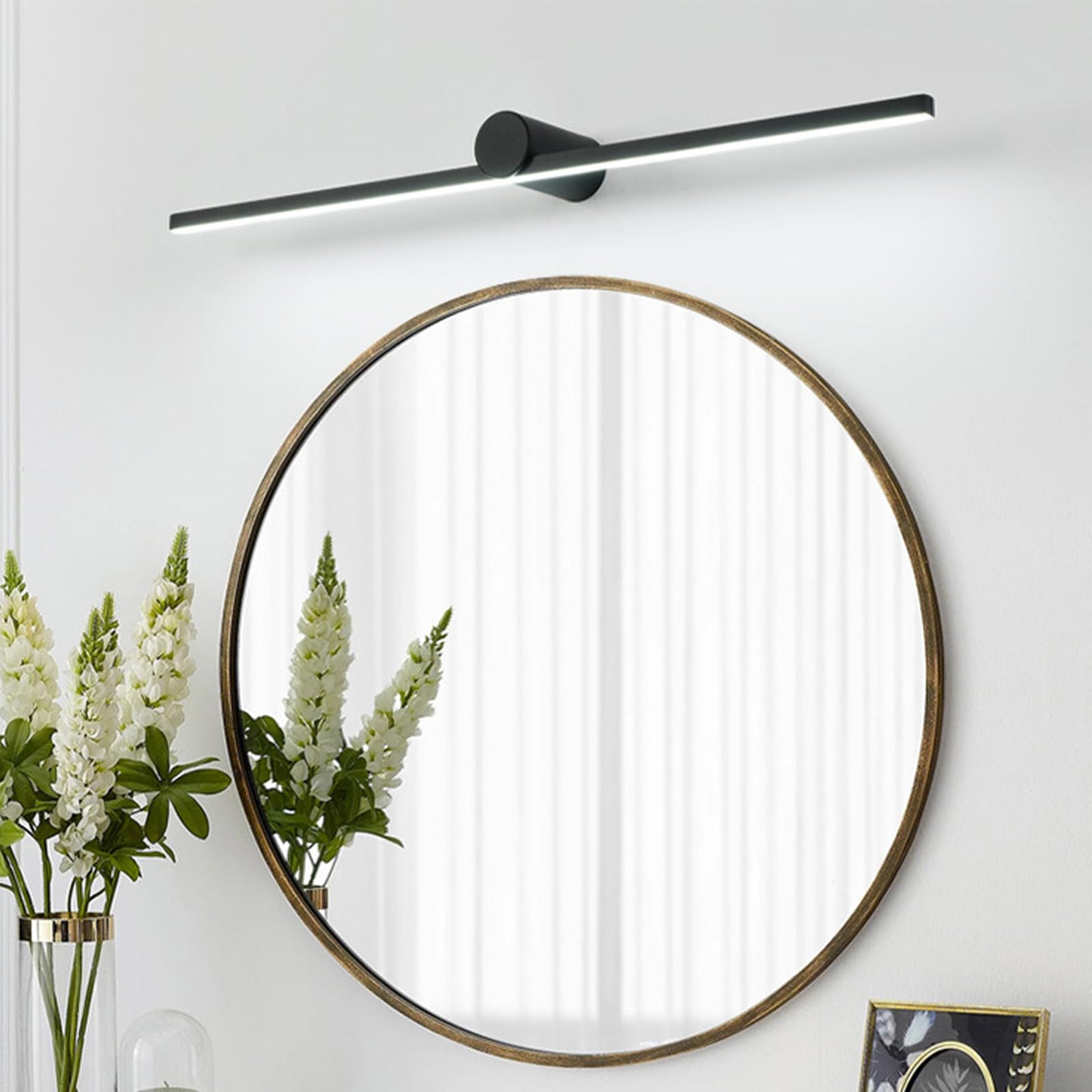 LED Spiegelleuchte Bad Wandleuchten Modern Innen Lange Wandlampen Badezimmer Aluminium Wandbeleuchtung Bilderleuchte für Wohnzimmer Küche Badschrank Schminktisch (Weiß Warmes Licht,50cm)