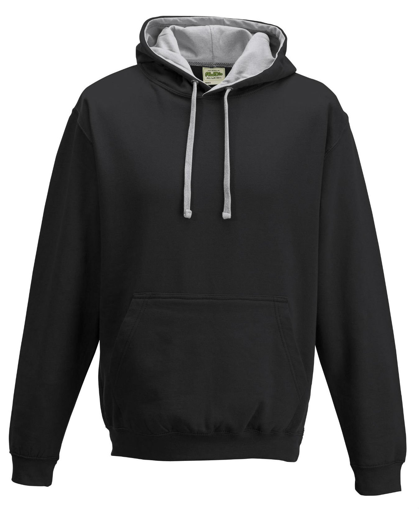 Just Hoods Varsity Hoodie Black / heather grey M