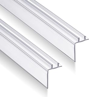 Frienda 2 Pack 26 Inch Two-pronged Shower Vinyl Sweep and Seal Top or Bottom Seal Accent Drip Vinyl Universal Use for Top or Bottom for Home or RV Showers (Straight Edge)