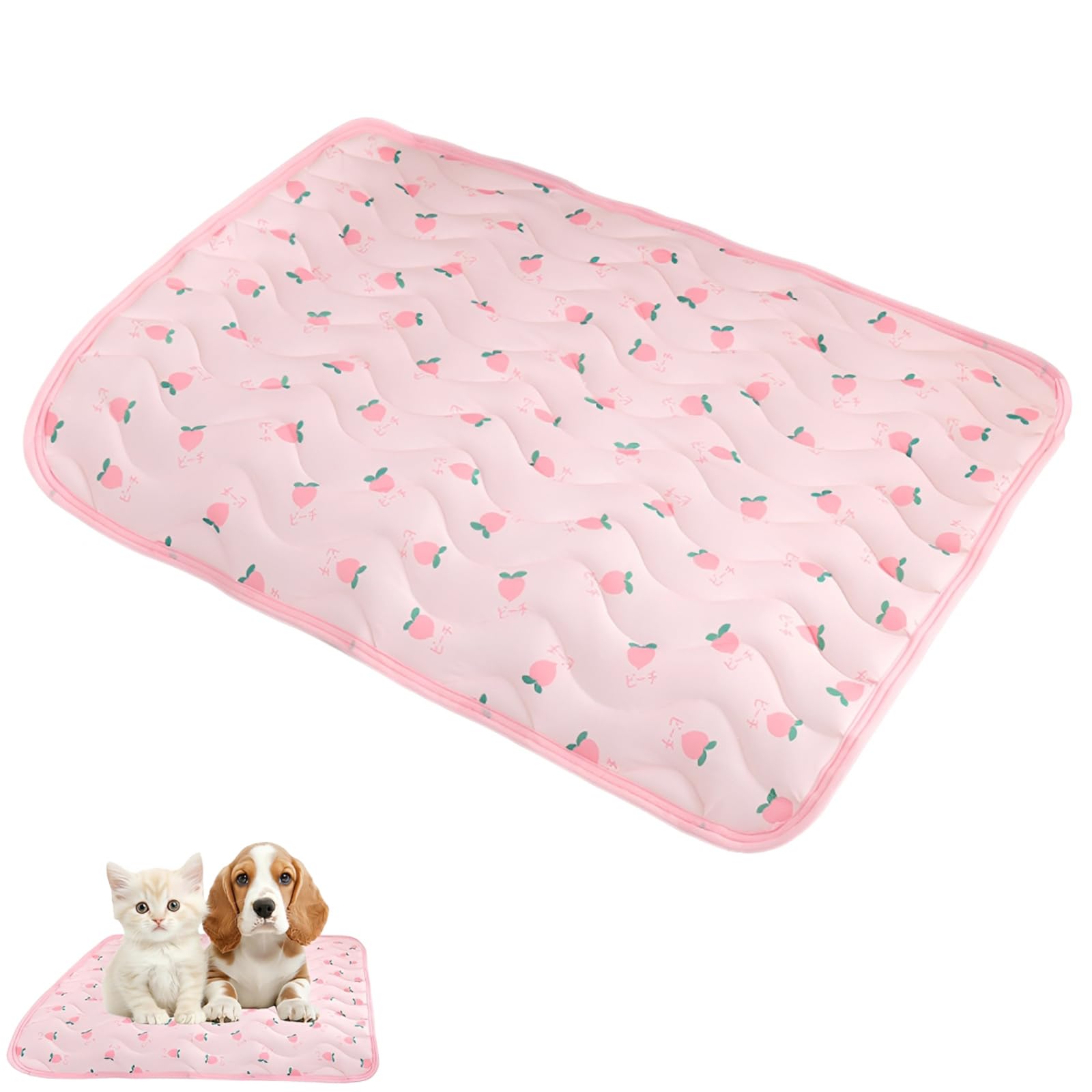 KxrTpx Cool Mat For Dogs, Dog Cooling Mat For Hot Weather, Dog Cooling Mat, Cooling Mat, Pet Cooling Mat For Home And Travel Use, 60 X 50 Cm Pink Cherry Design