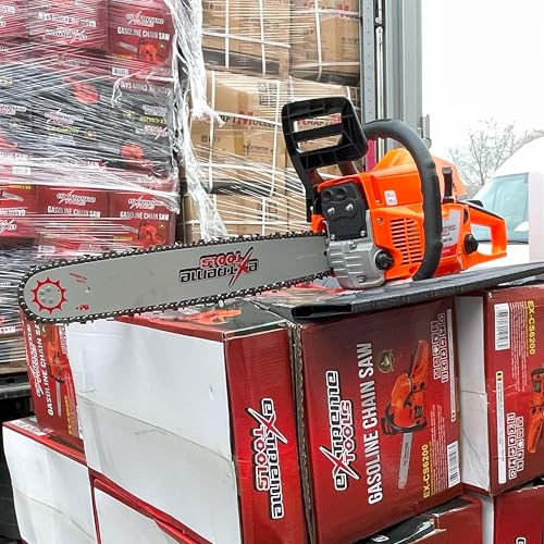 Motosierra a gasolina Extreme Tools 58cc con espada de 20" para uso forestal y doméstico