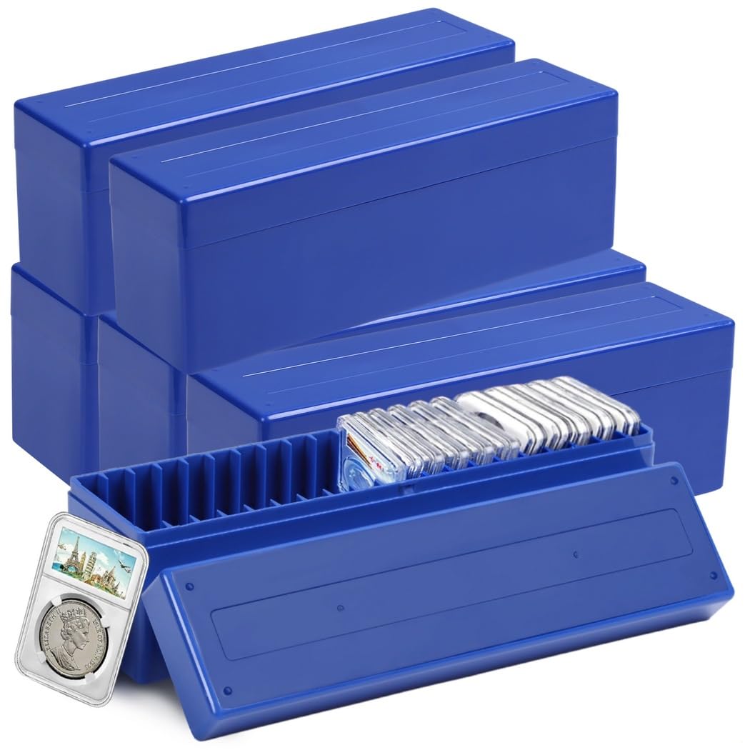 Juego de cajas para monedas, caja de almacenamiento de 6 piezas para 120, organizadores de plástico de 20 ranuras para Ngc, Pcgs, losas de Pmg (solo cajas)