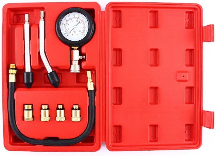 Compression Meter Compression Tester Compression Tester Test Device Automotive Gasoline Engine Compression Measuring Device Kit Automotive Tool Measuring Device with Carrying Case