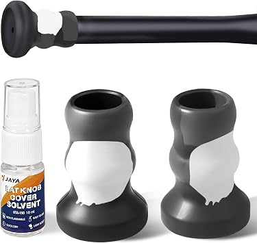 JAYA 2 Pack Bat Knob Taper, Exclusive Installation Lubricant, Easy Installation Bat Knob Taper, Increased Bottom Protection, Ergonomic Design, for Enhanced Grip and Protection, Gray