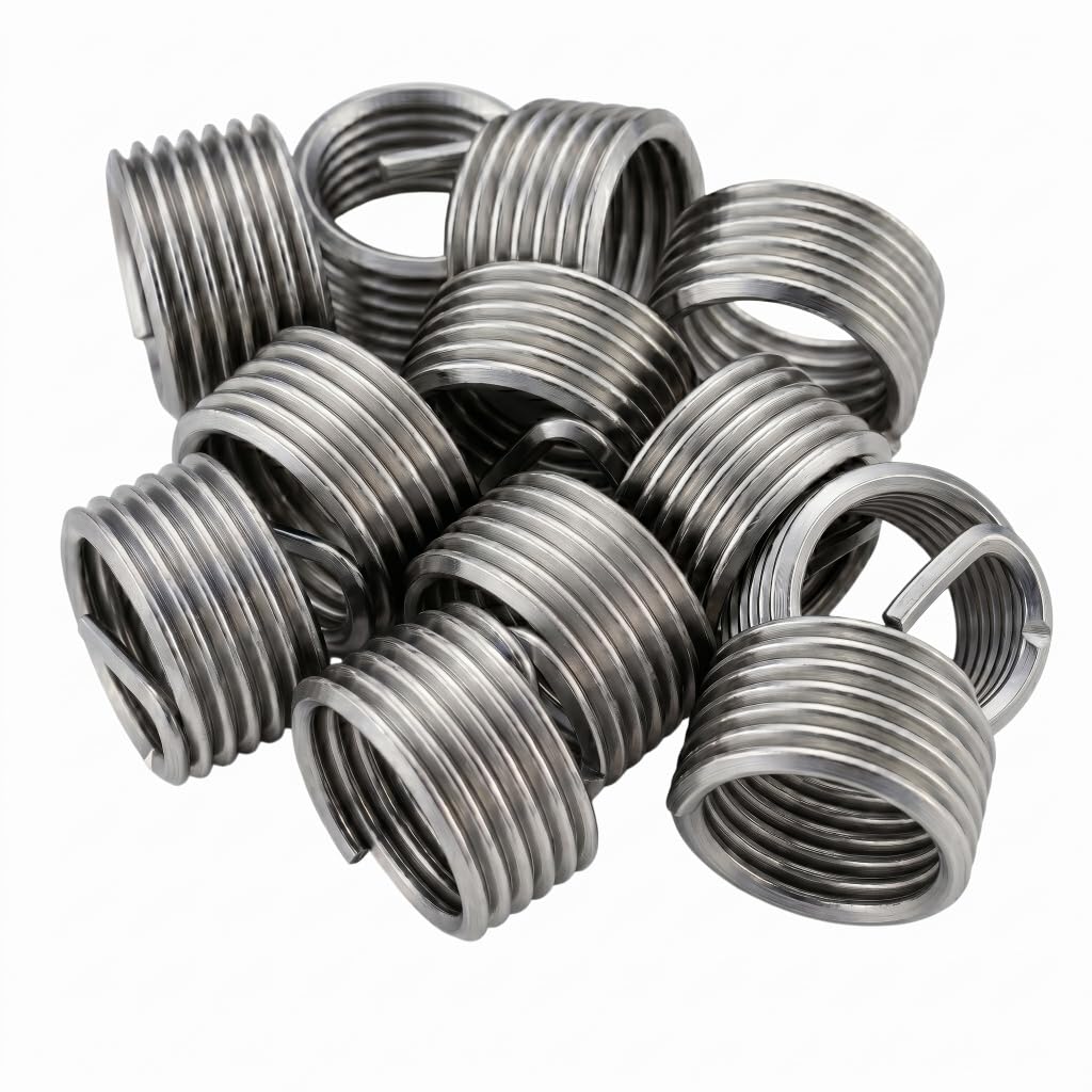 M10 x 1.5mm x 2D Helicoil Wire Inner Thread Inserts, Coiled Wire Helical Screws, 304 Stainless Steel, Metric, 40Pcs