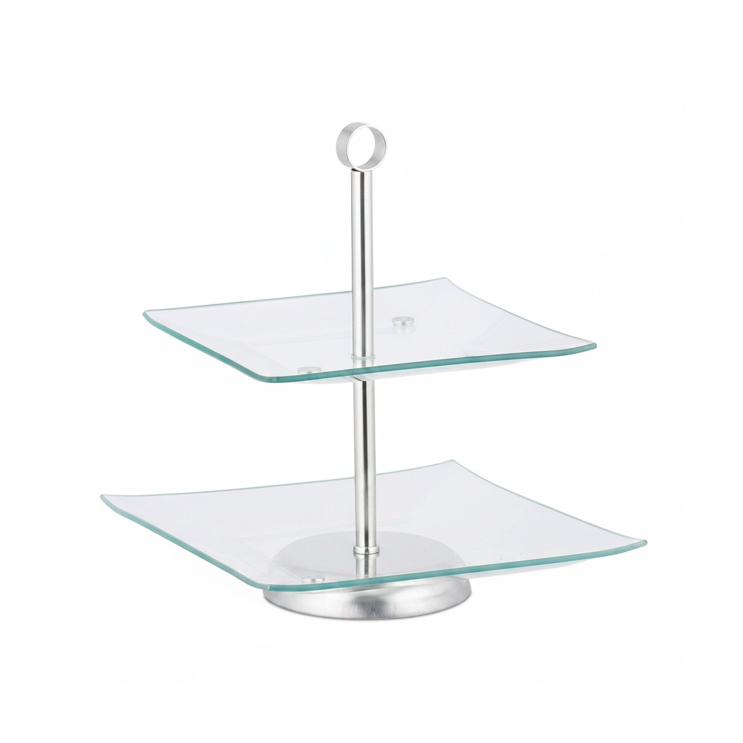 Relaxdays Etagere 10er Set, 2 stöckig, eckig, Cupcake, silber/transparent