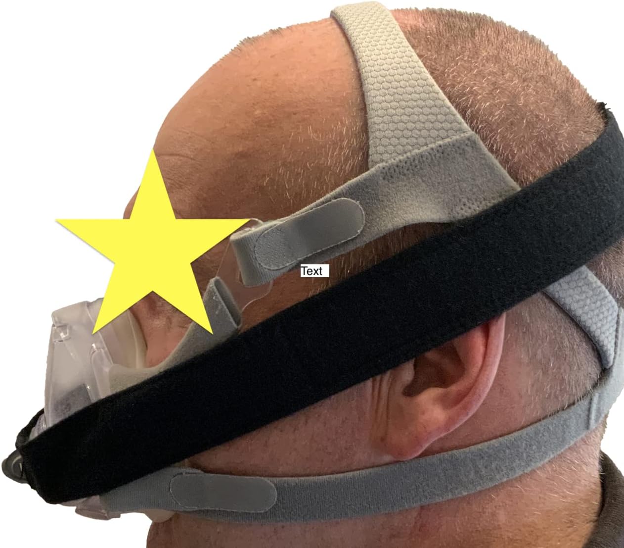 Handmade Stop that Leak Strap for CPAP BIPAP Sleep Apnea Ventilator Respiratory - See list of compatible masks to use with (NO medical Equipment included) (BLACK Medium 90 cm approx)