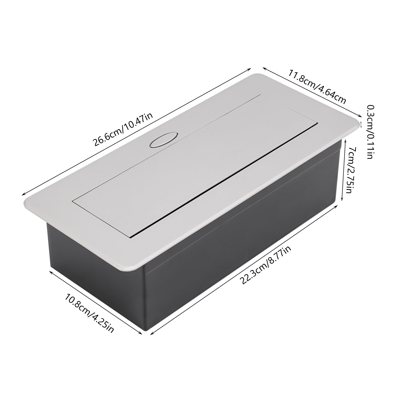Gniazdko wpuszczane do zabudowy, 2-drożne, z 2 gniazdami USB typu pop-up