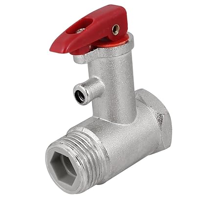 Muskan Enterprises -ME Red Lock Lever Silver Tone Metal Valve 0.7Mpa for Electric Water Heater