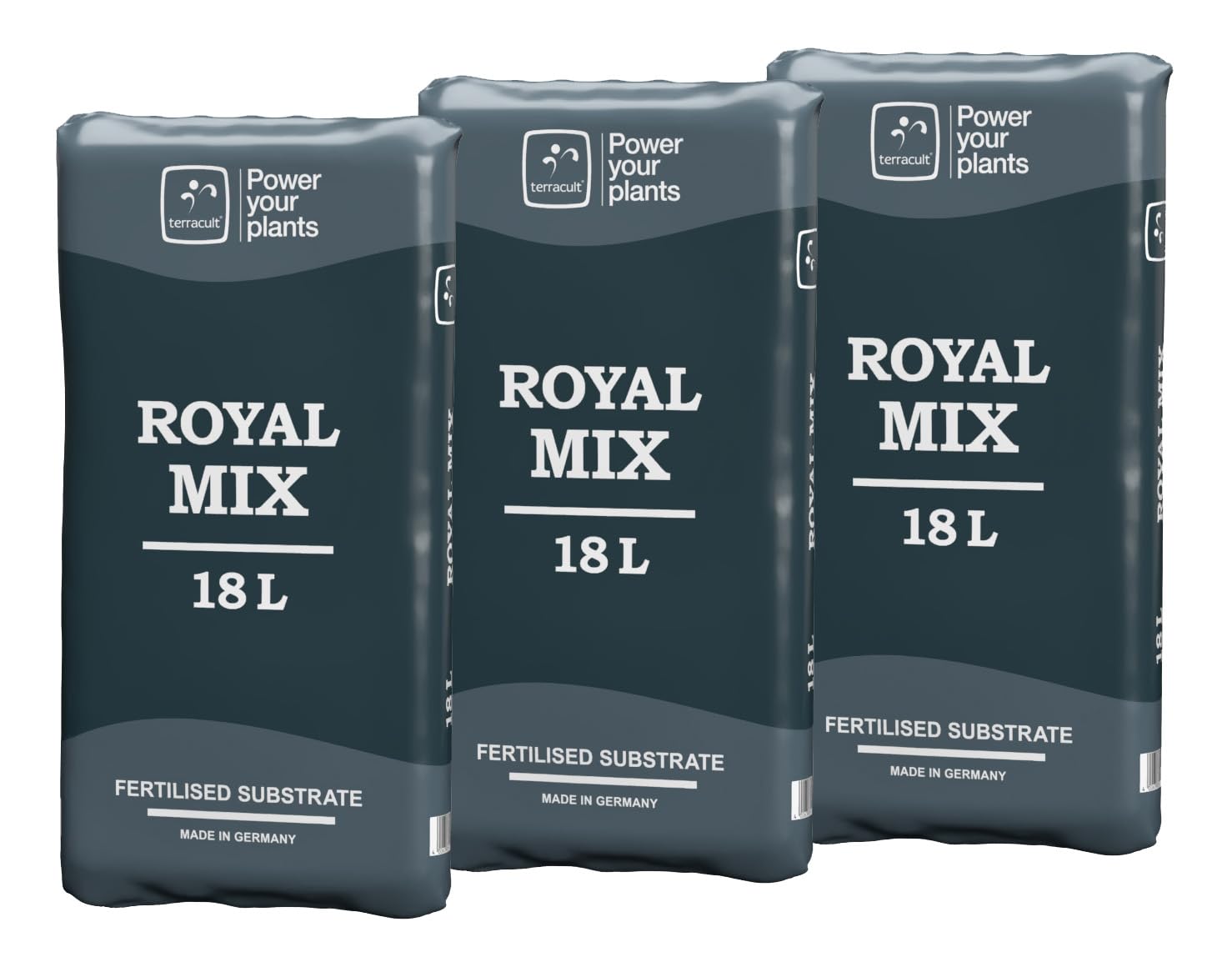 Terracult Royal Mix – Topfsubstrat mit Perlite, pH 5,6, Trichoderma, für gesundes Wachstum von Kulturpflanzen, Nährstoffversorgung bis zu 6 Wochen - 3x18 Liter