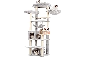 Mesmeric Cat Tower 'n' Feeder: A Feline's Enchanting Castle with Culinary Delights