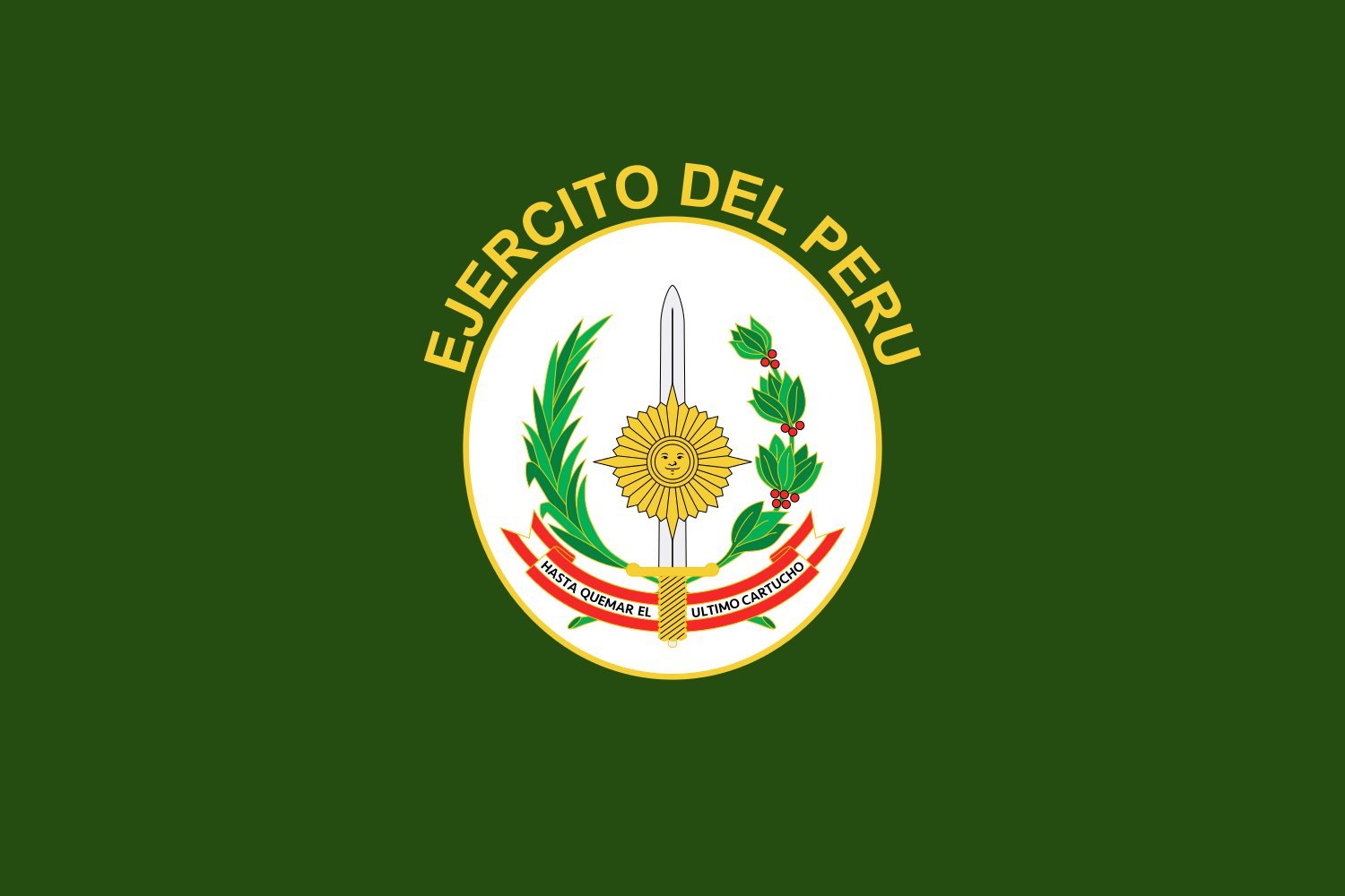 Drapeau Peruvian Army grand format 1.35m² pour défilé et mât