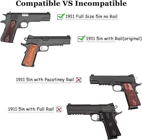 Miniatura 2 de Funda OWB 1911 de tamaño completo de 5 pulgadas, fundas OWB para Colt 1911  Elite Force 1911  Kimber 1911  Rock Island Armory 1911  Springfield 1911