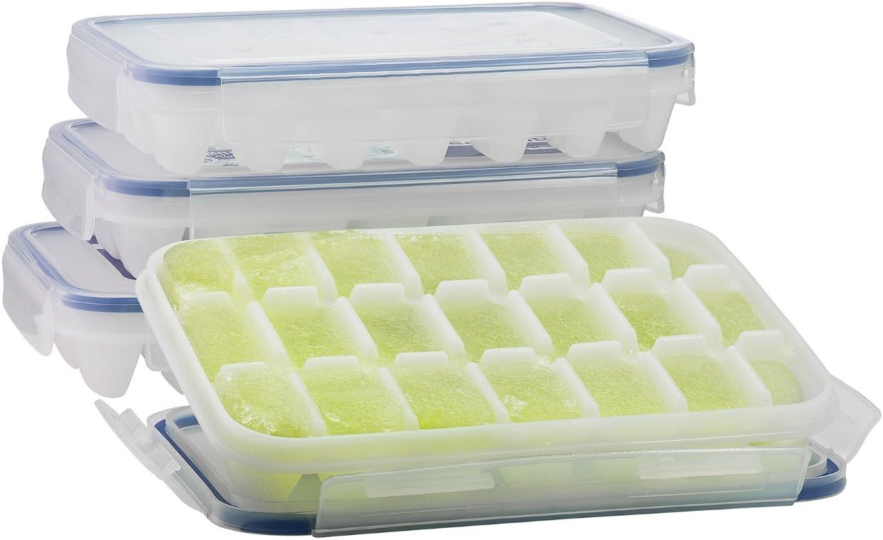 Komax Ice Cube Tray with No-spill Cover