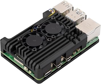Waveshare Aluminium Alloy Case for Raspberry Pi 5, with Dual Cooling Fans, Faster Heat Dissipation, More Durable