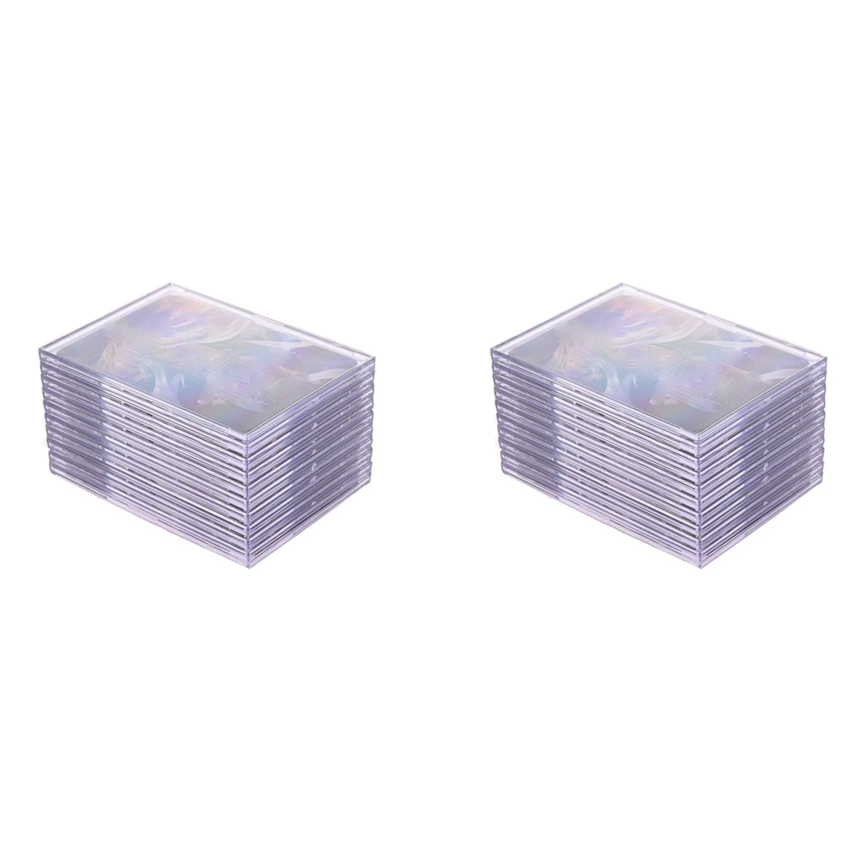 VIOPDER Cards Sleeves Top Loaders 20 Hard Plastic Card Protector Clear Card Brick + 4 Display Stand