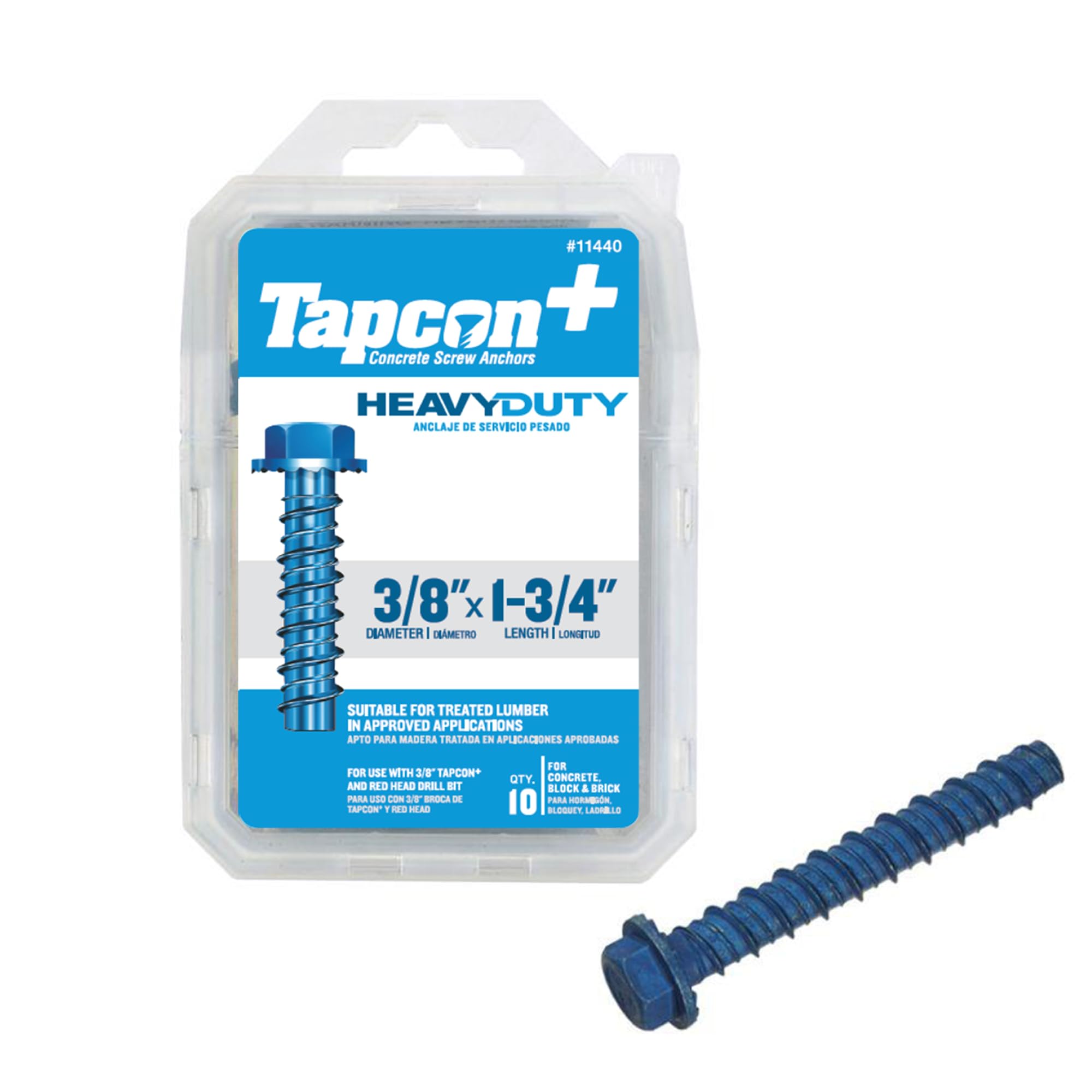 Tapcon+ 3/8 Hex Head Concrete Anchors