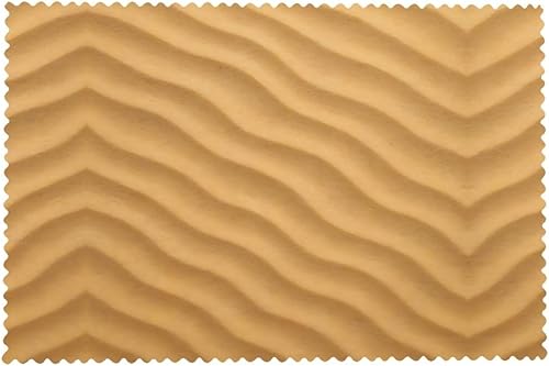 Miniatura 8 de Rectangular Placemats Set of 4, Heat Resistant Beach Sand Texture Printed Kitchen Dining Table Mats