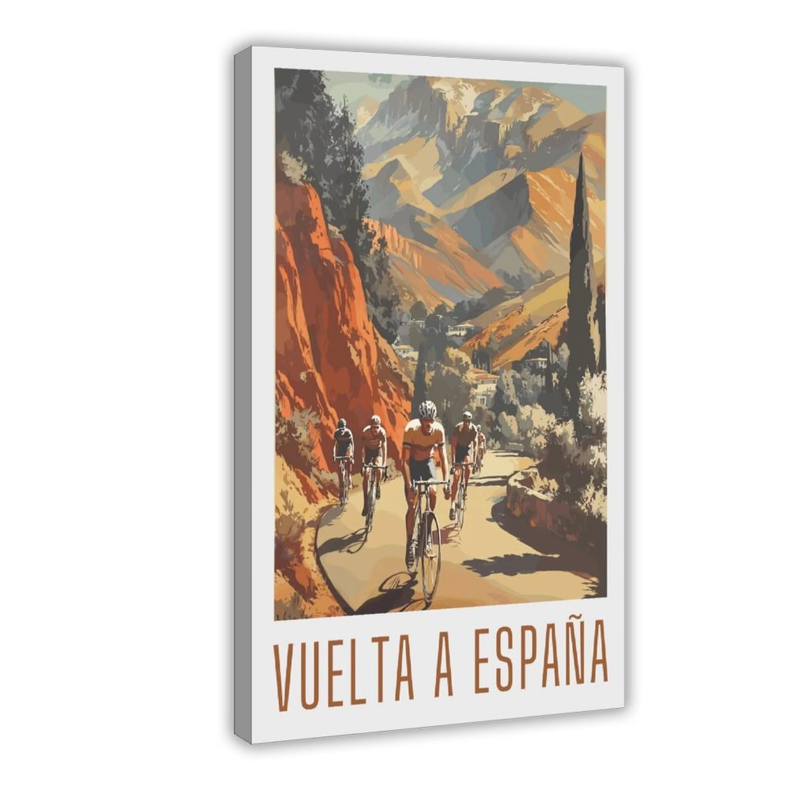 Qzfncoyu Vintage Cycling Poster Canvas Poster Bedroom Decor Landscape Office Room Decor Gift 24X36inch(60X90cm)