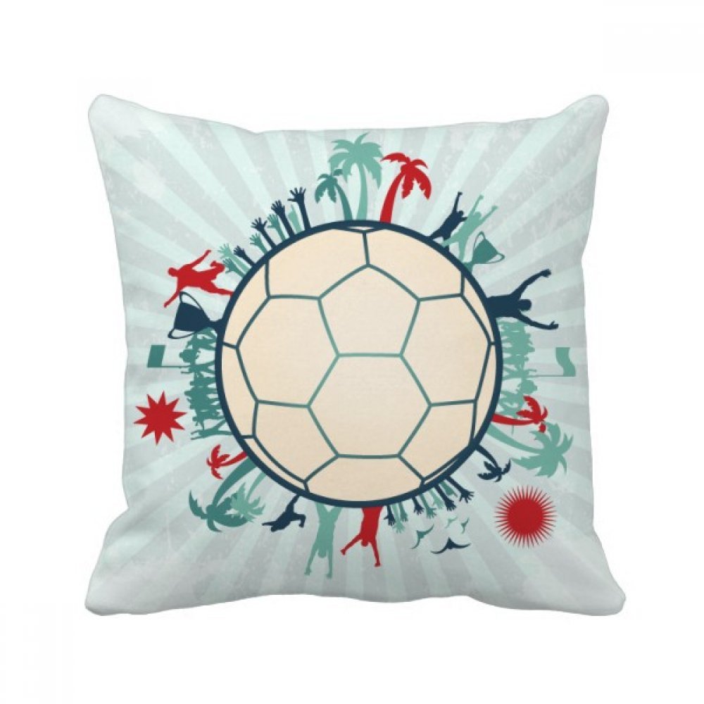 Coussin de sport football multicolore 40x40 cm deco textile canape et salon