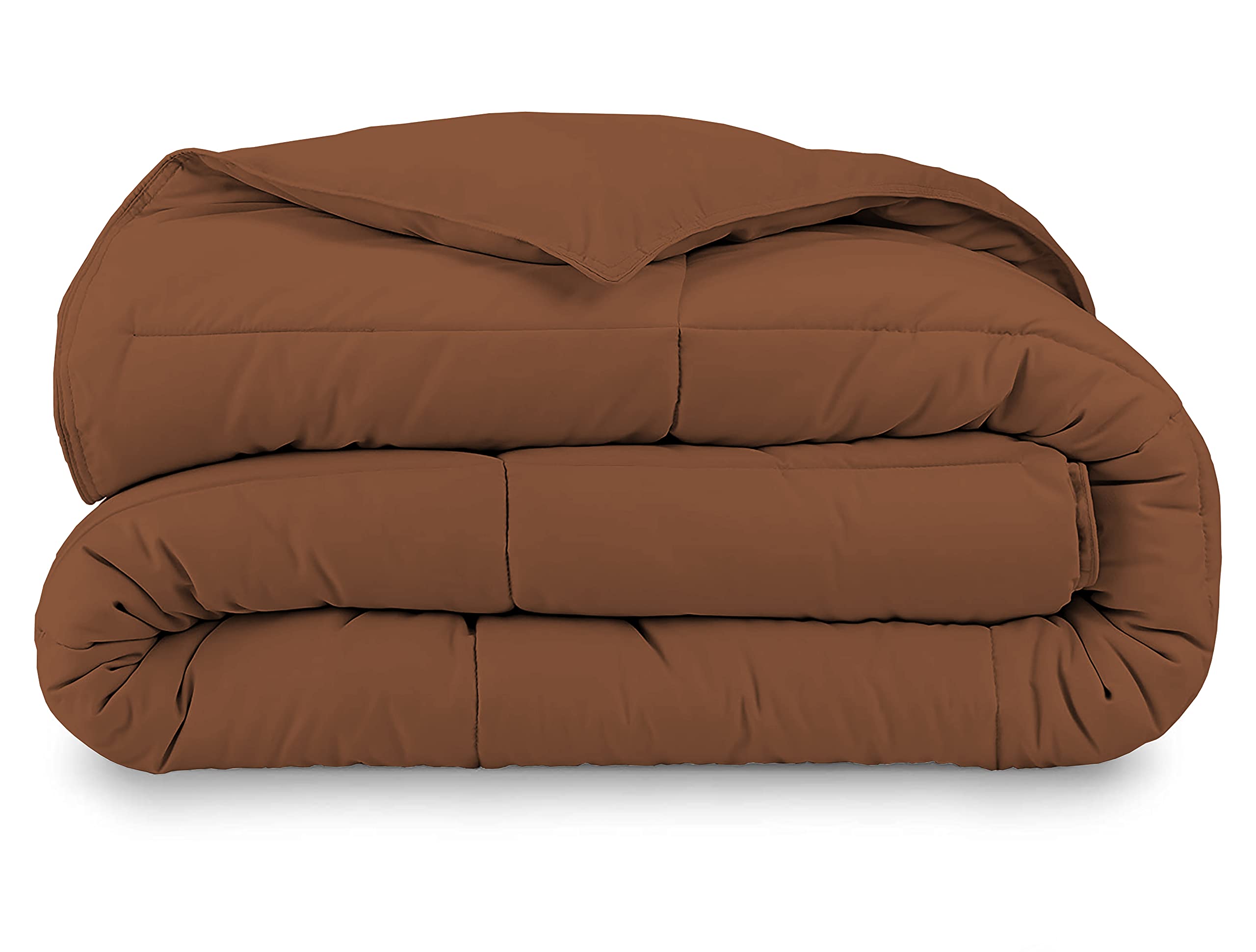 Razzai microfiber MammaYo Down Alternative Soft Quilted 300 GSM All Weather Comforter (92" x 106" Inches/233cm x 269cm) - King Size Comforters|Chocolate Brown| TC - 400 1
