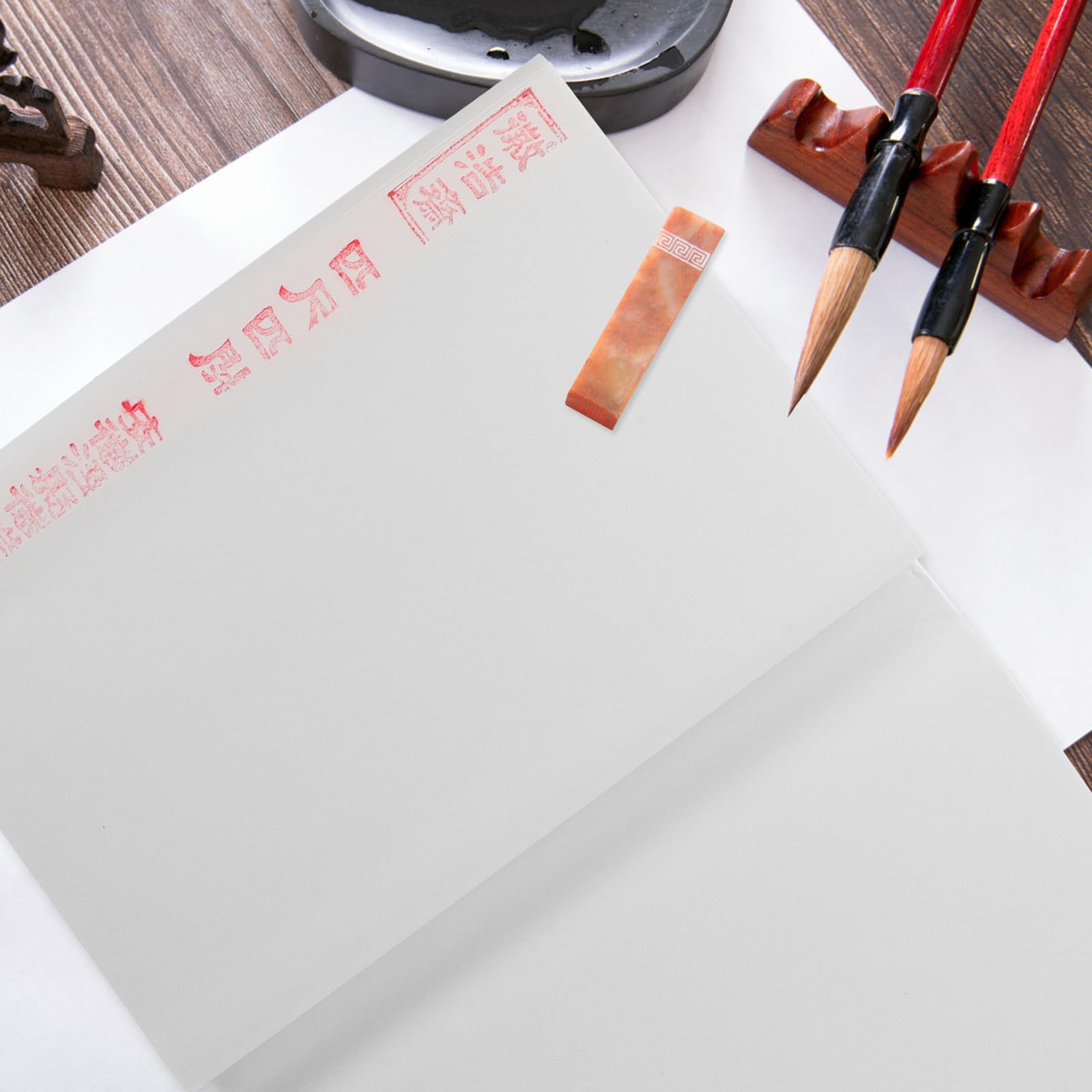 Abaodam 100 Hojas Papel de Arroz Chino Blanco Engrosado para Pintura y
