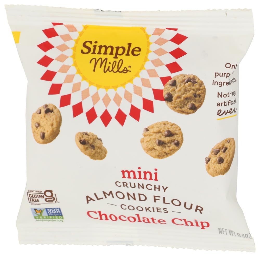 SIMPLE MILLS Mini Chocolate Chip Cookie Snack Pack, 0.8 OZ