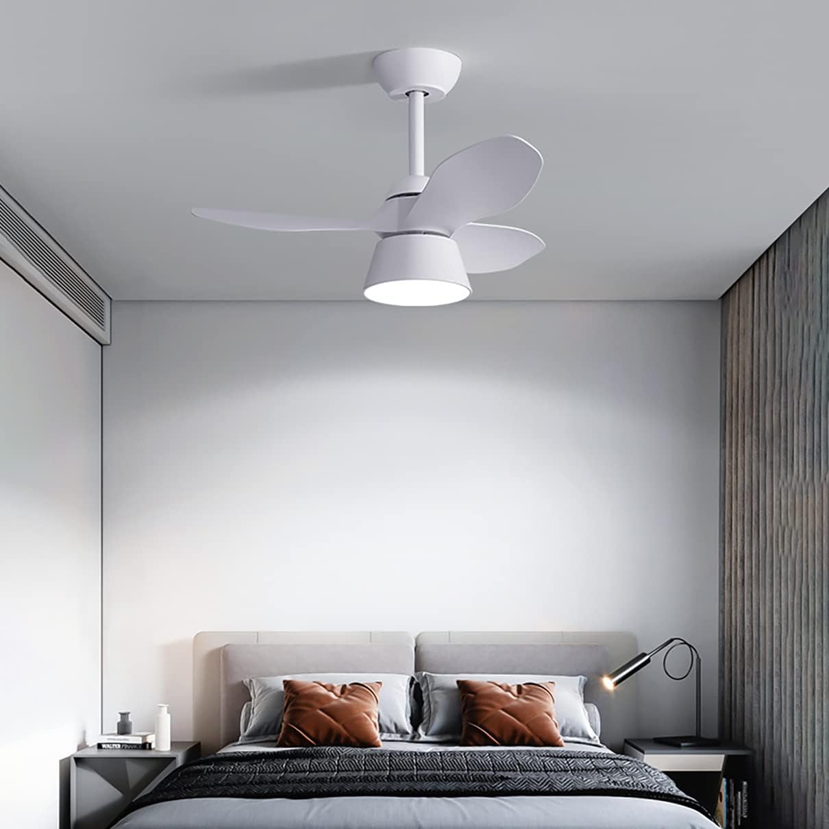 YUEGOO Ceiling Fans with Lamps,Kids Fan with Ceiling Light Reversible 3 Colors Dimmable Silent Remote Control Bedroom Fan Ceiling Lights Indoor Dining Room Ceiling Fan Light/White/C