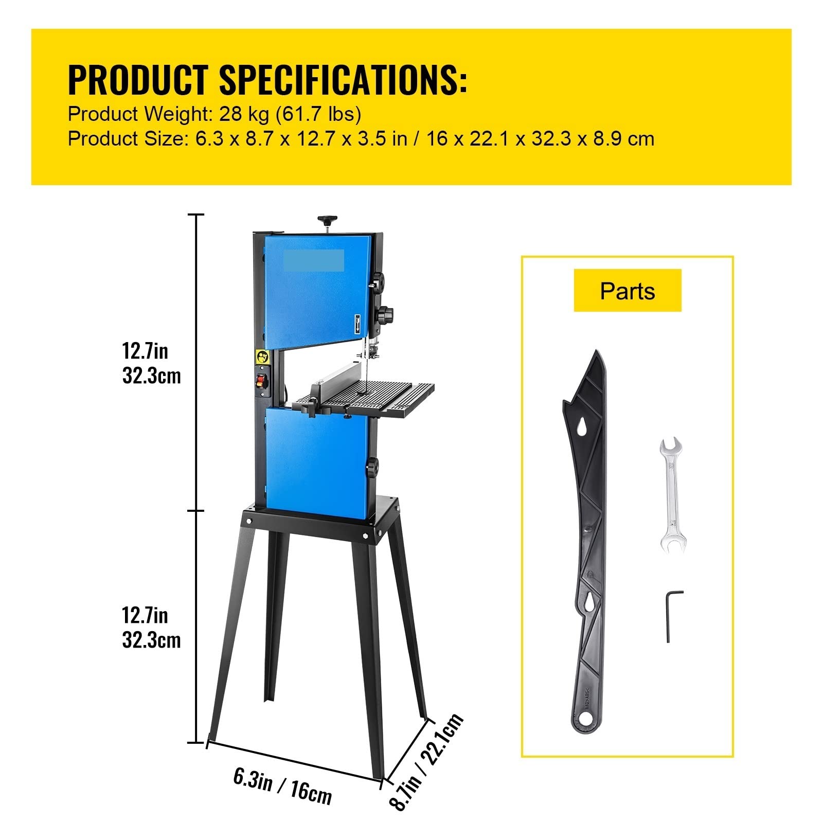 370W Benchtop piła taśmowa z portem pyłu 10 cali szerokość cięcie drewna 1700 obr./min piła taśmowa do drewna DIY Tilt Table Blade Materiały budowlane