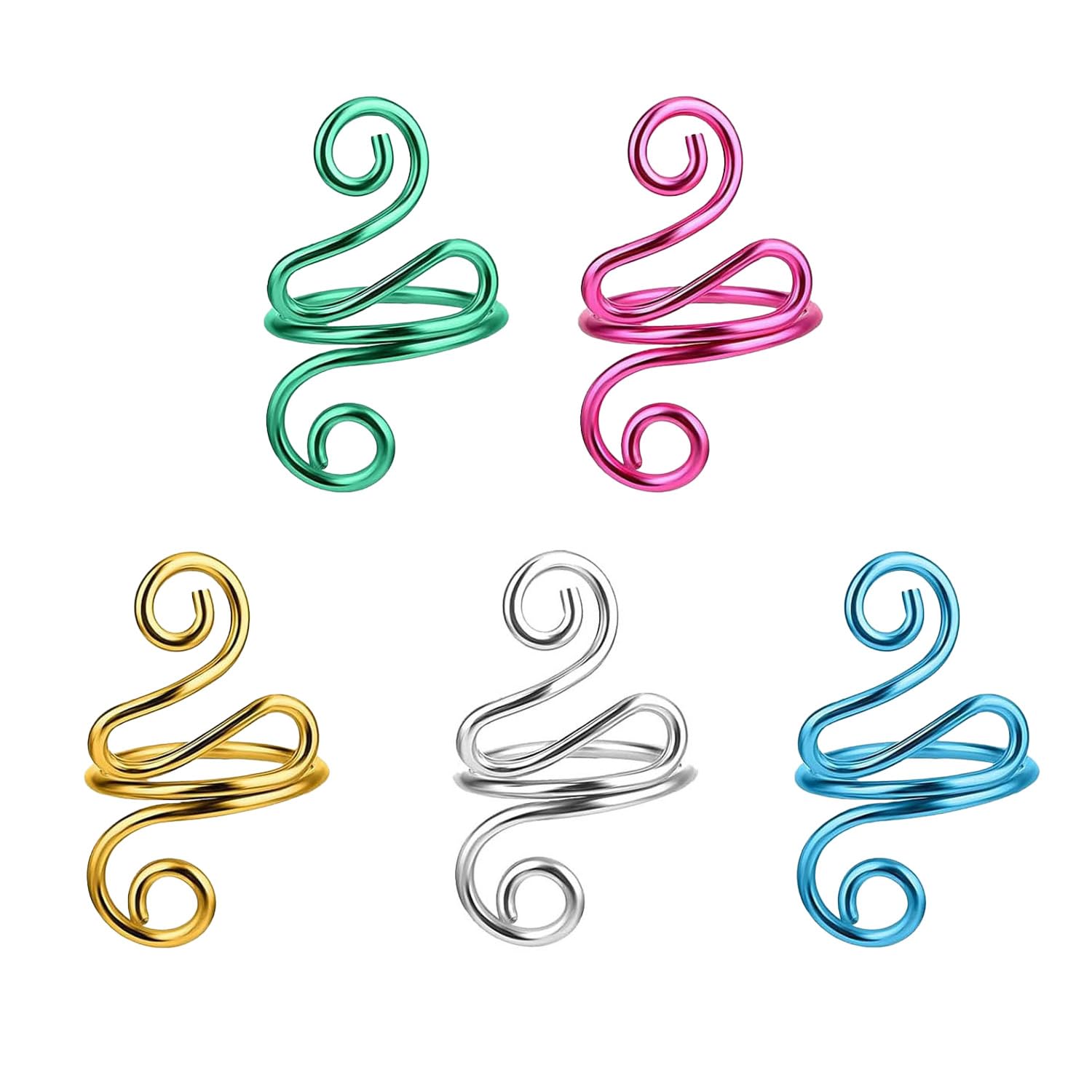 Tabanzhe 5 Pcs Adjustable Crochet Tension Ring, Metal Yarn Guide for Knitting & Crocheting – Multicolour Finger Protection Accessory