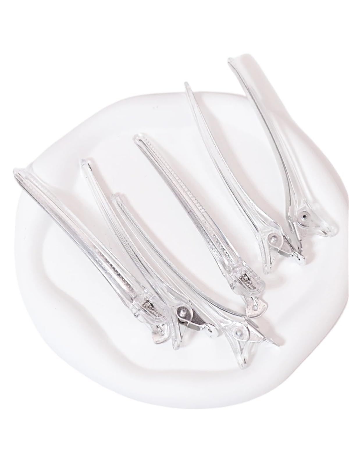 Becchi D'oca Per Capelli 6 fermagli for capelli trasparenti a becco d'anatra, strumento professionale for lo styling in plastica(Color5)