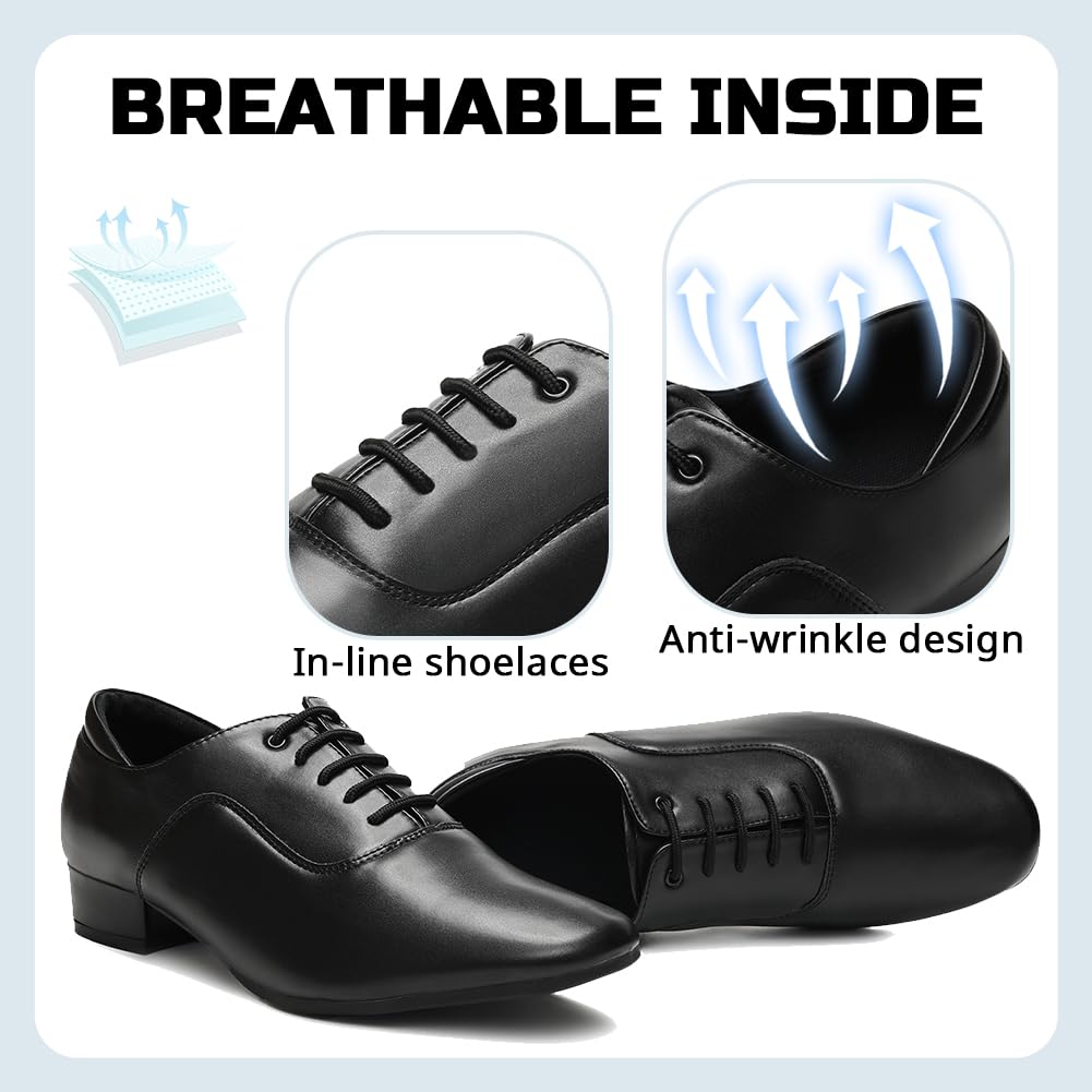 Zapatos Profesionales de Baile Latino para Hombre Zapatos de Baile Jazz Tango Waltz Performance Shoes Tacon 2.5 CM