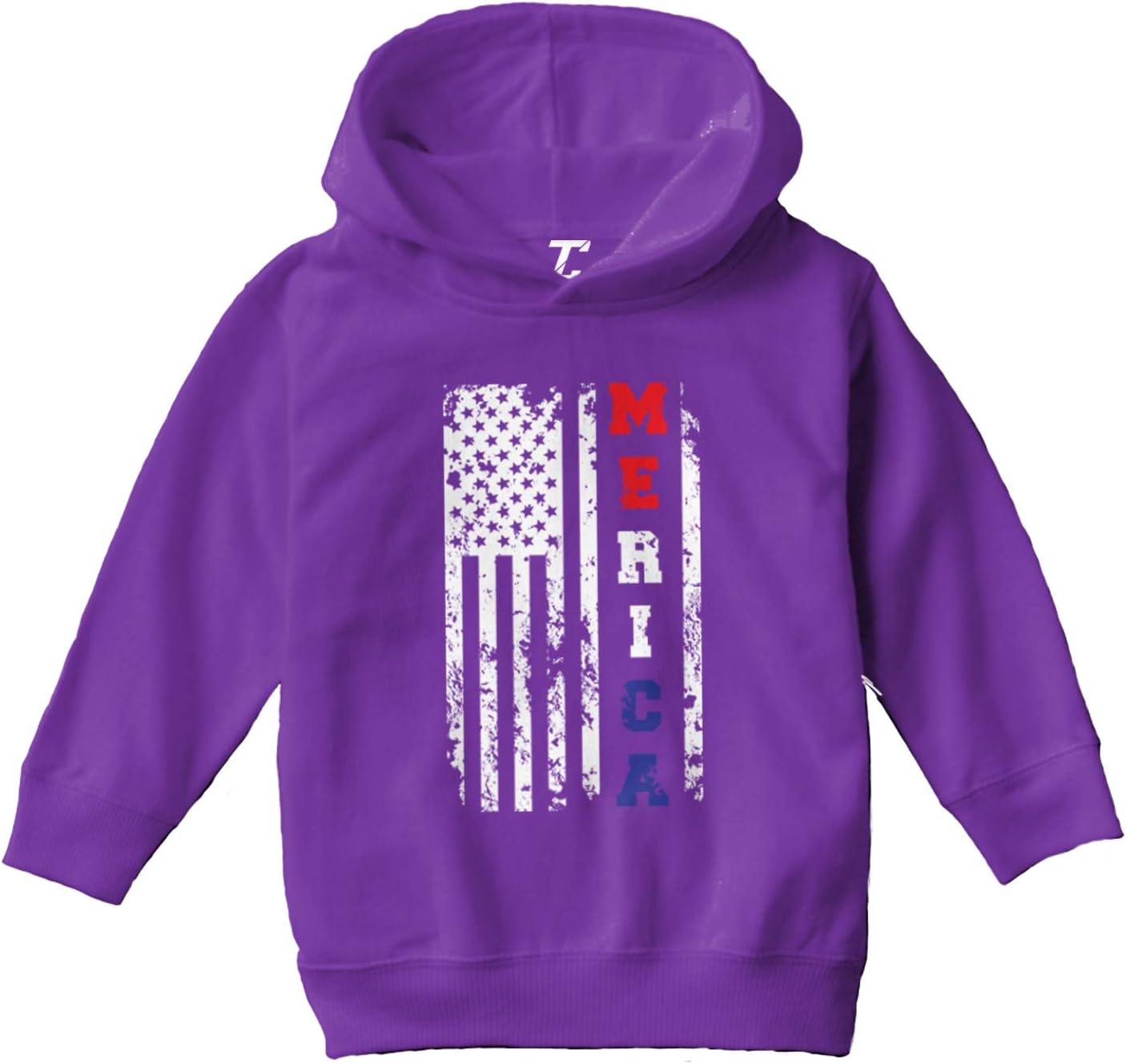 Tcombo Merica USA Flag - 4th of July America Toddler/Youth Fleece Hoodie