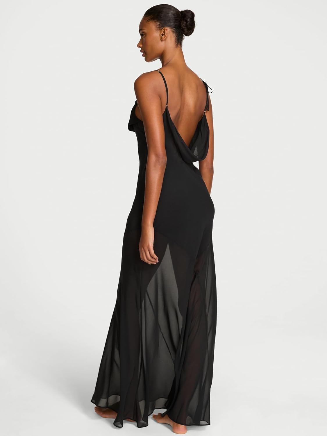 Victoria's Secret Chiffon & Lace Draped Slip Gown - Image 2