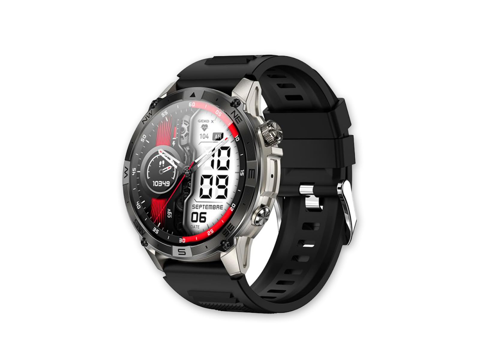 CGV | Montre connectée Geko X GPS - écran AMOLED, 10j d'autonomie | 60 modes sport, suivi santé, IP68, prise des appels en qualité HD