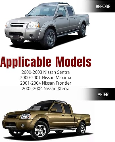 Miniatura 9 de AUTOWIKI Luces antiniebla de conducción para Nissan Sentra 00-0301-04 Frontier 00-01 Maxima 02-04 Nissan Xterra 2 lámparas antiniebla de conducción