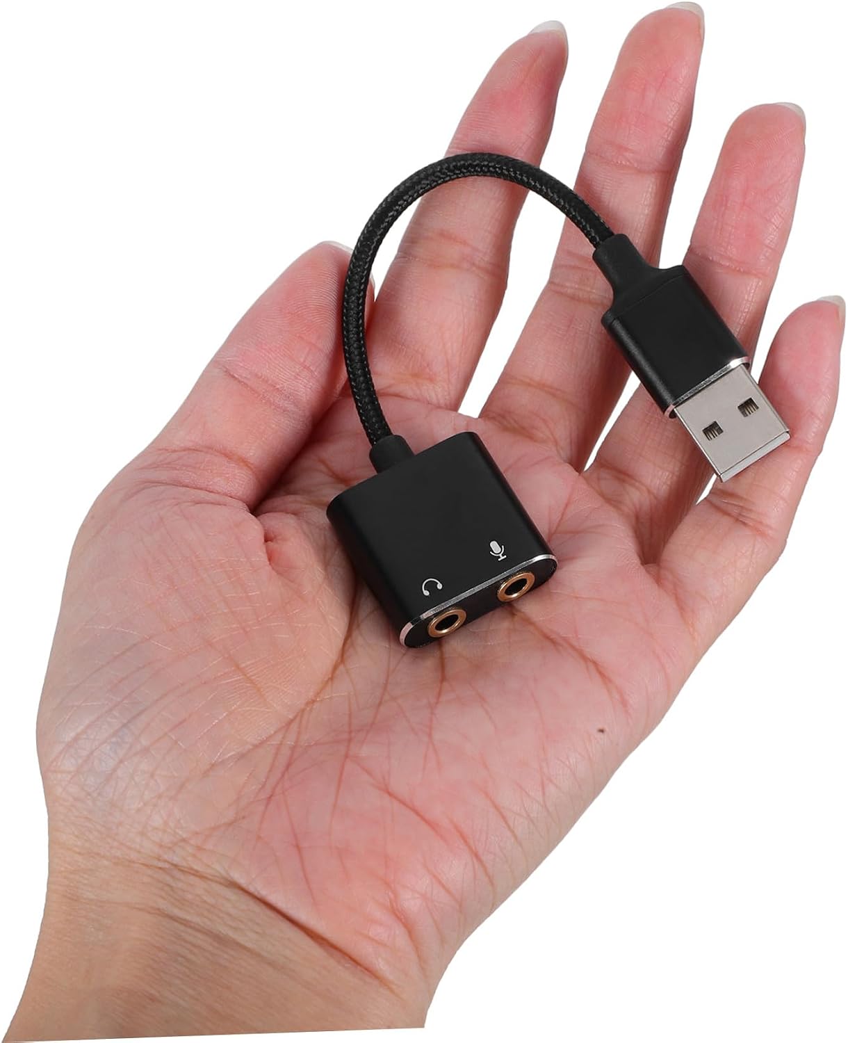 External USB Sound Card and Headphone Splitter Adapter for PC and Tablets Plug and Play No Driver Needed High Fidelity Audio Converter with Clear Stable Audio Microphone Headphone