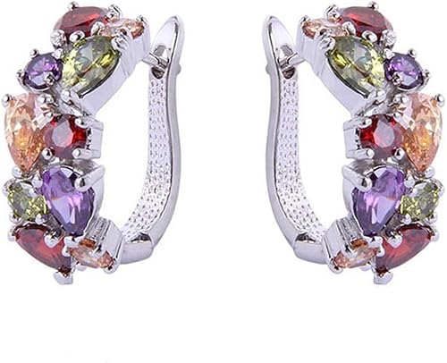 Pendientes de diamantes de imitación vintage para mujer, racimo de cristal de lujo, colgantes coloridos para baile de graduación