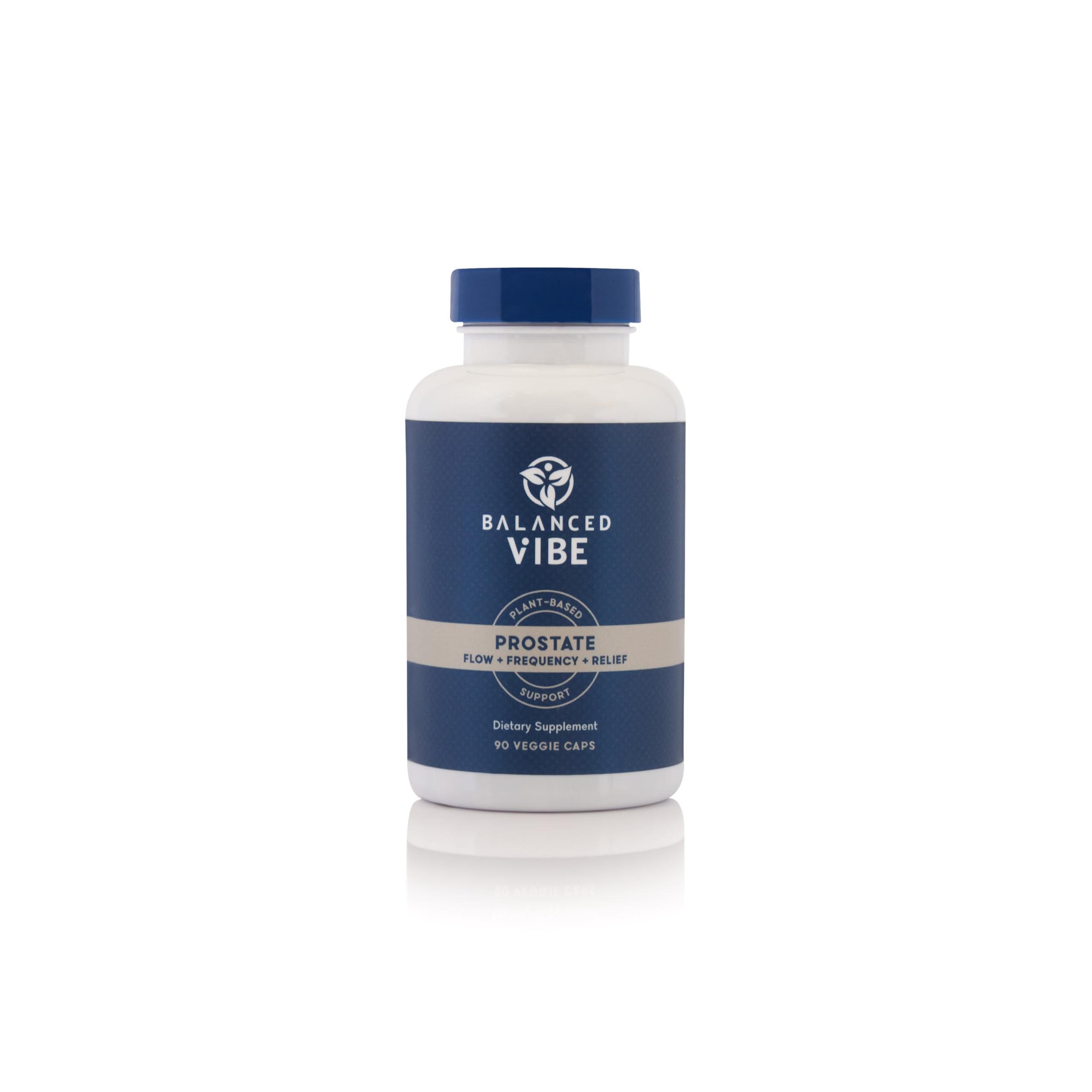 Balanced VibeProstate Support Supplement for Men | Organic Plant-Based Formula with Saw Palmetto, Pygeum & Beta-Sitosterol | Supports Flow & Comfort, Day and Night | 90 Vegan Capsules