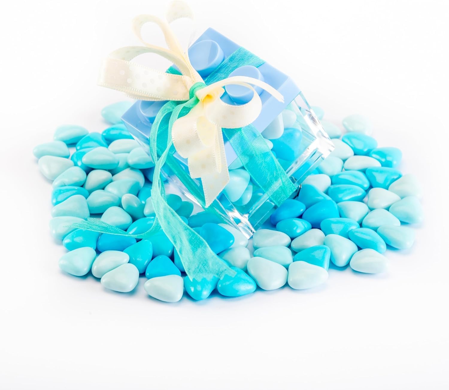 Manzoni Home – Behälter aus Ziegelstein – Set mit 48 Stück Farbe Blau – ideal als Gastgeschenk für Hochzeiten, Abschlussfeiern und kreative Dekorationen – Made in Italy