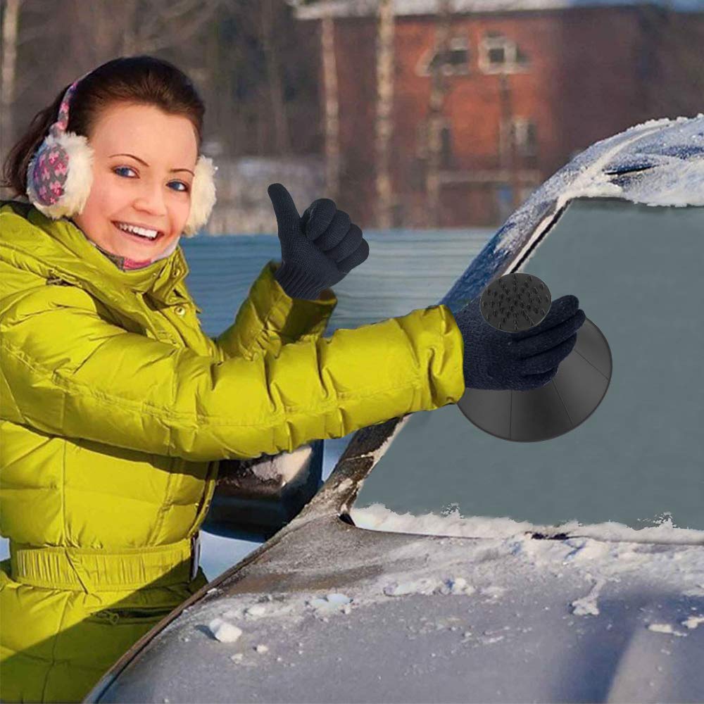 HUHUDAY Round Ice Scraper Car, Magic Ice Scraper,Round Ice Scraper Cone A Round Scratch Snow Shovel Tool Windshield Car Windshield Ice Scraper Fast (Black)