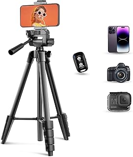 Torjim 64”Phone Tripod, Extendable Cell Phone Tripod with Remote and Holder, Universal Camera Stand for Video Recording/Selfies/Live Streaming, Travel Compatible iOS & Android