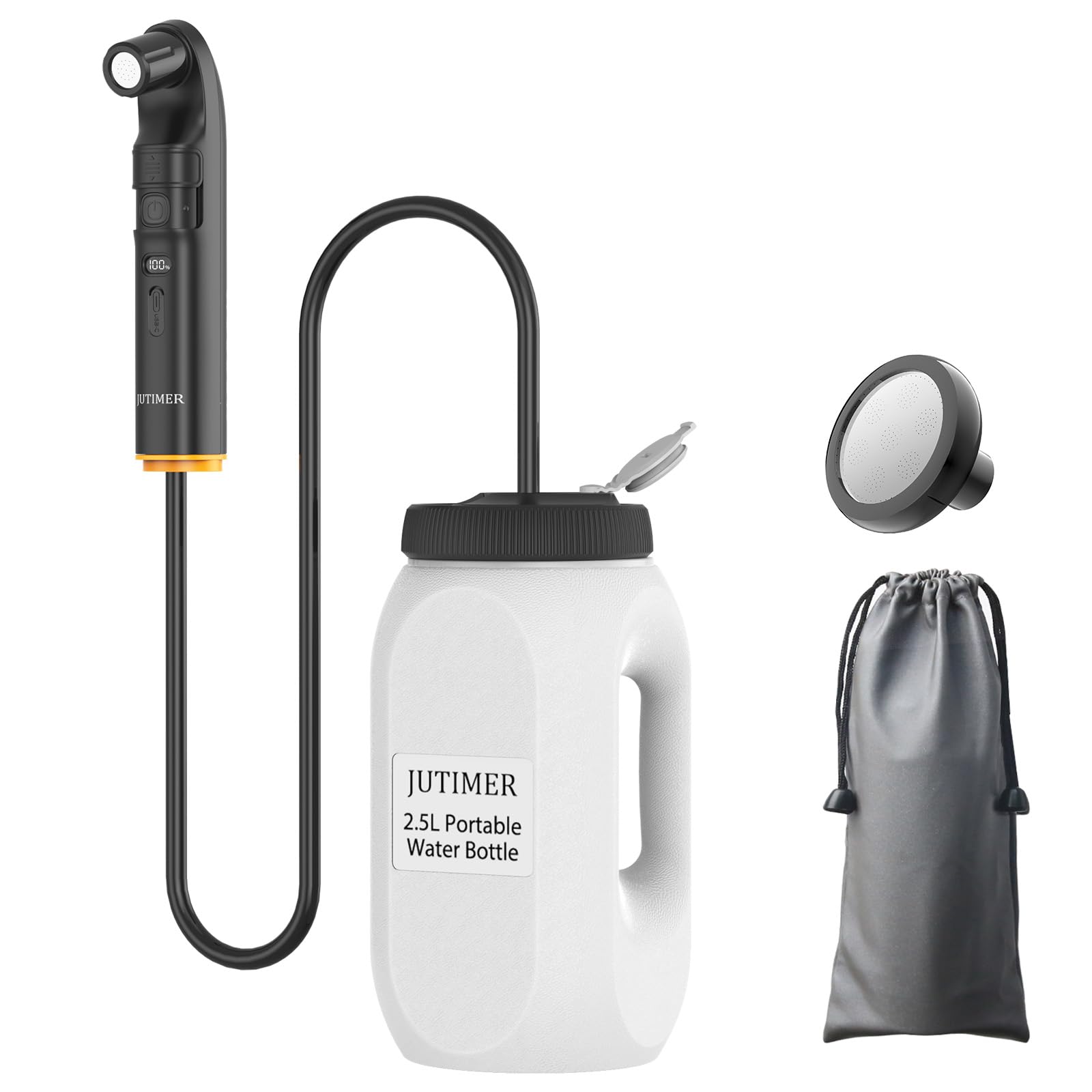 Tragbar Po Dusche Elektrisches Bidet, 2.5L Wassertank für Reise Outdoor & Wandern, ersetzt Feuchtes Toilettenpapier, ideal für Männer, Frauen, Schwangerschaft & Reisen,Duschbrause
