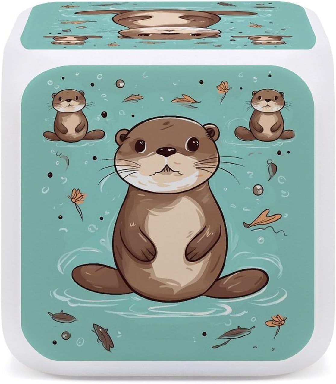 Cartoon Cute Otter Digital Alarm Clock with 7 Color Night Light image 4