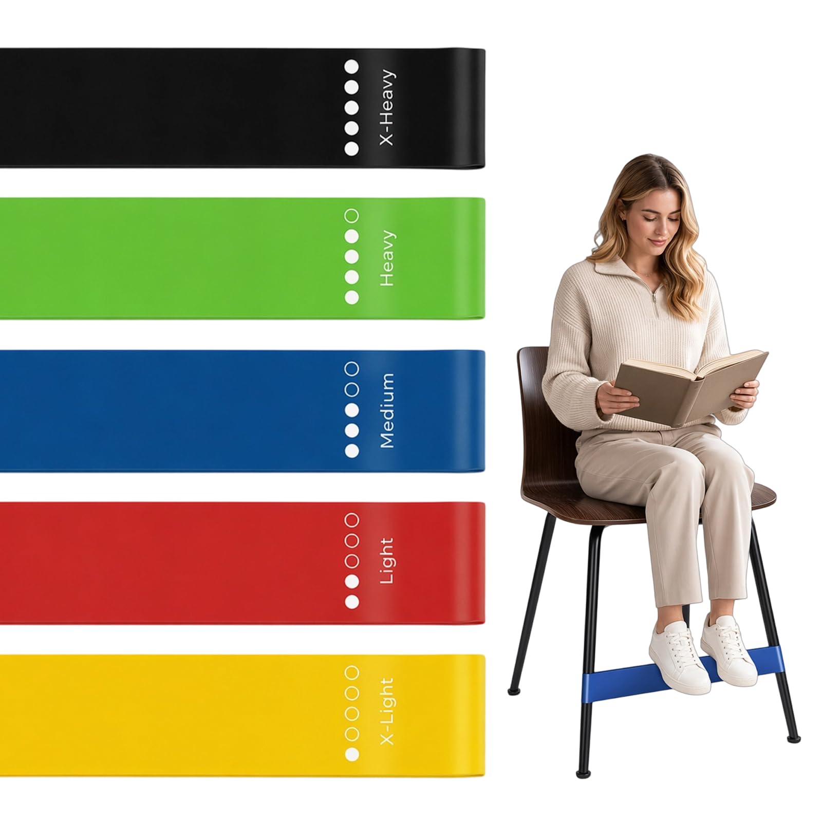 5PCS Chair Bands, Bands for Classroom and Home Chairs, Support Comfortable Sitting, Tools for Active Feet, Multi-Color Set