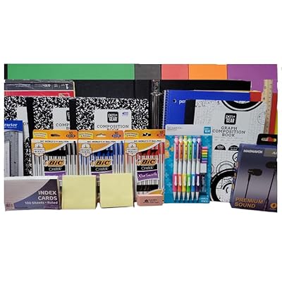 Kit Mega Escolar Para Secundaria Y Universidad - Incluye Cuadernos, Lápices, Carpeta, Auriculares Y Más