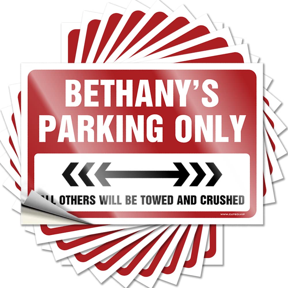 Men Bedroom Decor Encouragement Quote - Bethany's Parking Only Removable Decal Door Easy Peel for Layered(12X18CM)