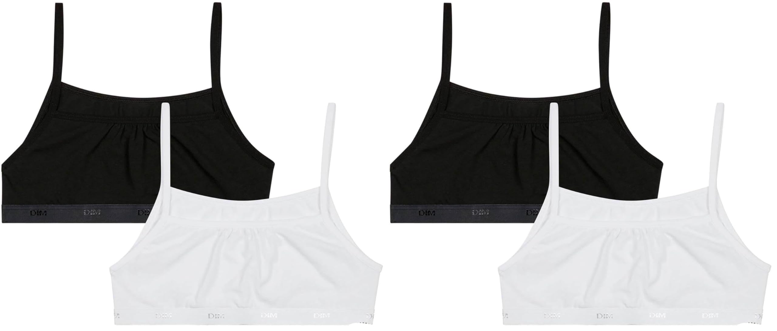 DIM Brassière Fille Les Pockets Ecodim x2 | Coton Doux et Résistant | Confort Quotidien | Lot de 2 | Motifs Multicolores